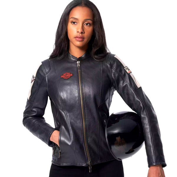 Harley davidson ladies leather jacket hotsell