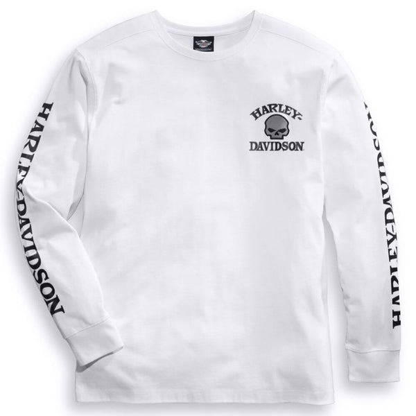 Harley-Davidson Men's Skull Long Sleeve Tee White | Maidstone H-D ...